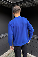 Niebieski sweter z dzianiny z okrągłym dekoltem  4009263 zdjęcie №4
