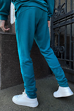 Turquoise sweatpants knitted tapered to the bottom GEN 8000263 photo №2