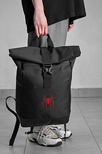 Casual Rolltop School Backpack For Girls With Spider-Man Print Black Without 8055263 photo №2