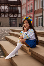 Children's white translucent knee socks with a yellow-blue openwork top M-SOCKS 2040264 photo №7
