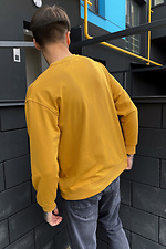 Желтая трикотажная кофта с круглым вырезом  4009264 фото №3