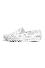 White leather loafers with tread sole  4205264 photo №1