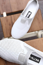 Weiße Leder-Loafer mit Profilsohle  4205264 Foto №4