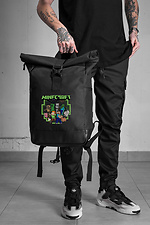 Lässiger Rolltop-Schulrucksack für Jungen mit Minecraft-Aufdruck Schwarz Without 8055264 Foto №2