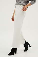Деловые широкие брюки TANYA из костюмки белого цвета с завышенной талией Garne 3039265 фото №3