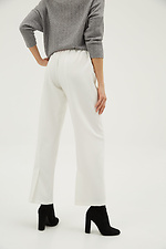 Деловые широкие брюки TANYA из костюмки белого цвета с завышенной талией Garne 3039265 фото №4