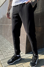 Czarne spodnie dresowe z dzianiny, zwężane do dołu GEN 8000265 zdjęcie №1