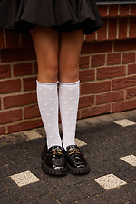 Weiße, durchscheinende Kniestrümpfe für Kinder M-SOCKS 2040266 Foto №4