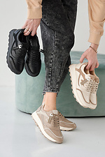 Жіночі кросівки шкіряні весняно-осінні чорні  2505266 фото №9