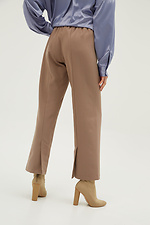 Деловые широкие брюки TANYA из костюмки кофейного цвета с завышенной талией Garne 3039266 фото №5