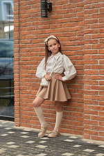 Durchscheinende beige Kniestrümpfe für Kinder M-SOCKS 2040267 Foto №4