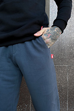 Серые спортивные штаны узкие из трикотажа GEN 8000267 фото №2