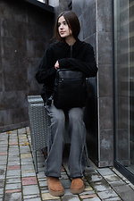 Black small backpack in glossy leatherette Mamakazala 8038267 photo №6