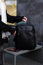 Black small backpack in glossy leatherette Mamakazala 8038267 photo №8