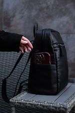 Black small backpack in glossy leatherette Mamakazala 8038267 photo №9