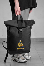Casual Rolltop School Backpack For Girls With Minions Print Black Without 8055267 photo №2