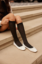 Дитячі чорні напівпрозорі гольфи в крапочку M-SOCKS 2040268 фото №4