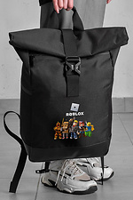 Lässiger Rolltop-Schulrucksack für Mädchen mit Roblox-Aufdruck Schwarz Without 8055269 Foto №1