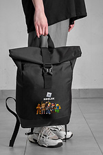 Casual Rolltop School Backpack For Girls With Roblox Print Black Without 8055269 photo №2