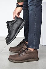 Зимние кожаные ботинки черного цвета 8019270 фото №3