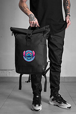Lässiger Rolltop-Schulrucksack für Jungen mit Stitch-Print Schwarz Without 8055270 Foto №2