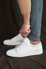 Spring white leather sneakers  8019271 photo №6