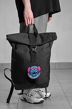 Lässiger Rolltop-Schulrucksack für Mädchen mit Stitch-Print Schwarz Without 8055271 Foto №2
