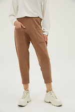 Замшеві штани FIVE джогери укороченого крою з великими кишенями спереду Garne 3039272 фото №1