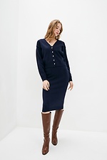 Warm knitted two-piece suit: dress, short cardigan  4038272 photo №2