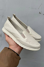Women's summer leather loafers milky  2505273 photo №1