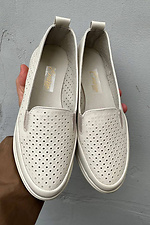 Women's summer leather loafers milky  2505273 photo №2