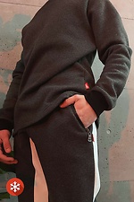 Gray brushed oversized knitted hoodie GEN 8000273 photo №3