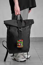 Casual School Rolltop Backpack For Girls With Super Mario Print Black Without 8055273 photo №2