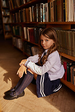 Dunkelblaue durchbrochene Kniestrümpfe für Kinder M-SOCKS 2040274 Foto №1
