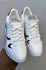 Damen-Ledersneaker Frühling-Herbst Weiß-Schwarz 2505274 Foto №2