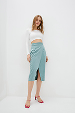 Suede straight midi skirt with deep front slit Garne 3039274 photo №2