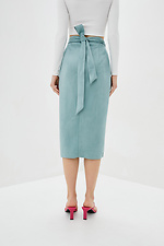 Suede straight midi skirt with deep front slit Garne 3039274 photo №3