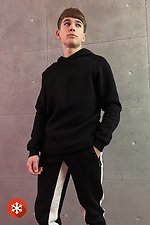Black brushed oversized knitted hoodie GEN 8000274 photo №1
