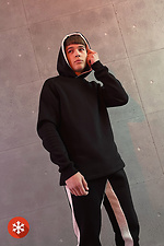 Black brushed oversized knitted hoodie GEN 8000274 photo №4