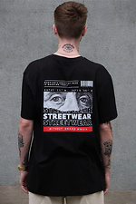 Übergroßes Herren-T-Shirt mit Aufdruck ohne Streetwear in Schwarz Without 8049274 Foto №2