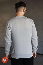 Warm men's sweatshirt with coat of arms print in gray color Garne 9001274 photo №2