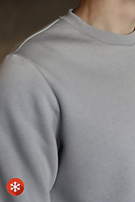 Warm men's sweatshirt with coat of arms print in gray color Garne 9001274 photo №4