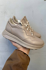 Women's leather sneakers spring-autumn beige  2505275 photo №1