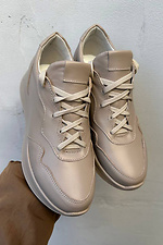 Women's leather sneakers spring-autumn beige  2505275 photo №2