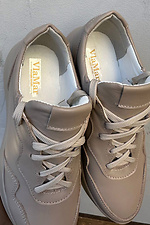 Women's leather sneakers spring-autumn beige  2505275 photo №3