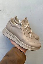 Women's leather sneakers spring-autumn beige  2505275 photo №4