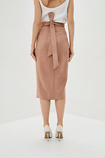 Suede straight midi skirt with deep front slit Garne 3039275 photo №3