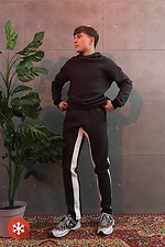 Теплые спортивные штаны на флисе с лампасами GEN 8000275 фото №2