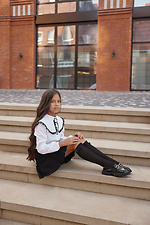 Children's black lace knee socks with a bow M-SOCKS 2040276 photo №5