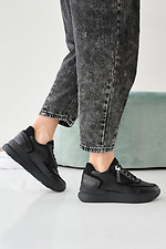 Женские кроссовки кожаные весенне-осенние черные  2505276 фото №6
